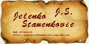 Jelenko Stamenković vizit kartica